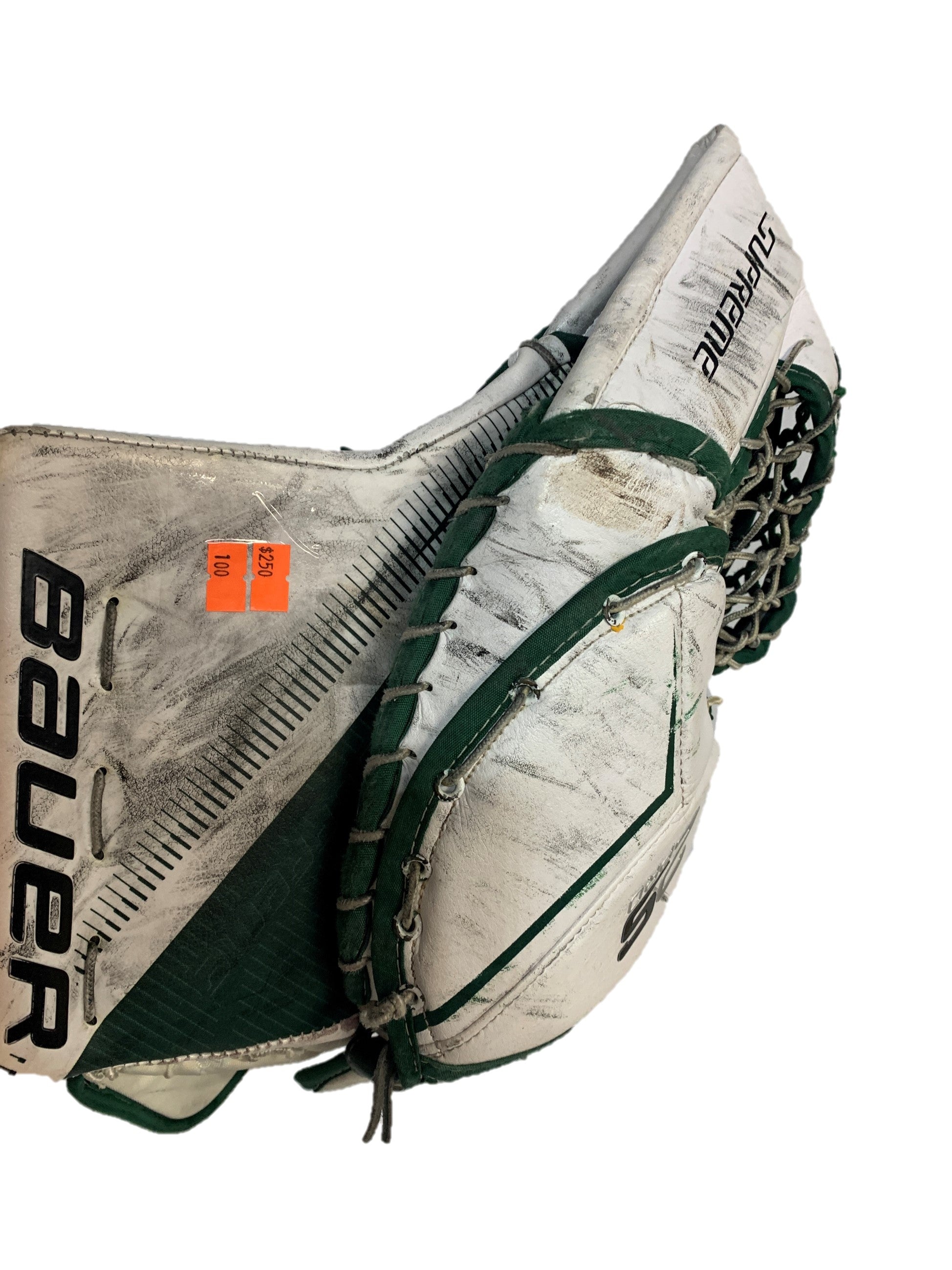 Bauer Supreme 2S Pro - Gant de gardien de but Pro Stock d'occasion - (Blanc/Vert)